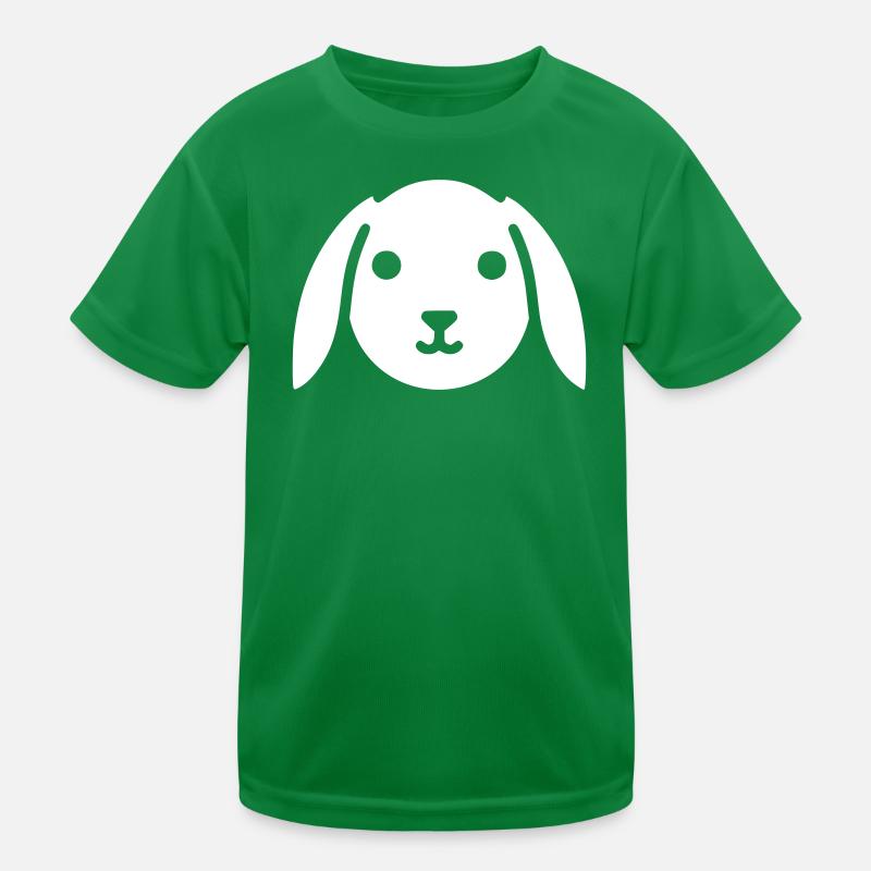 Cute floppy ear bunny rabbit head Kids Functional T-Shirt