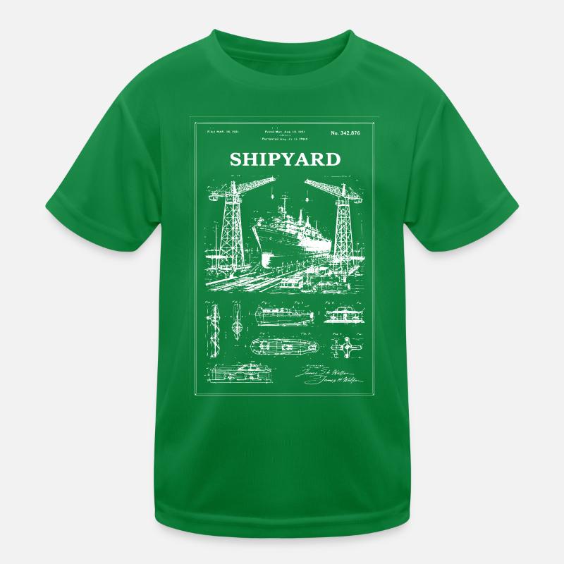 Werftkräne & Schiffe Kinder Funktions-T-Shirt