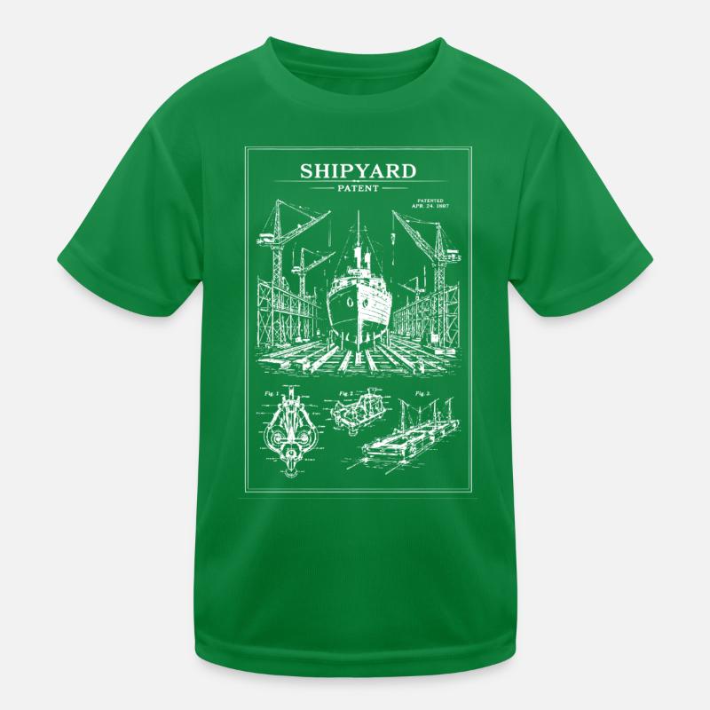 Vintage Werft-Patentlinien-Kunst Kinder Funktions-T-Shirt