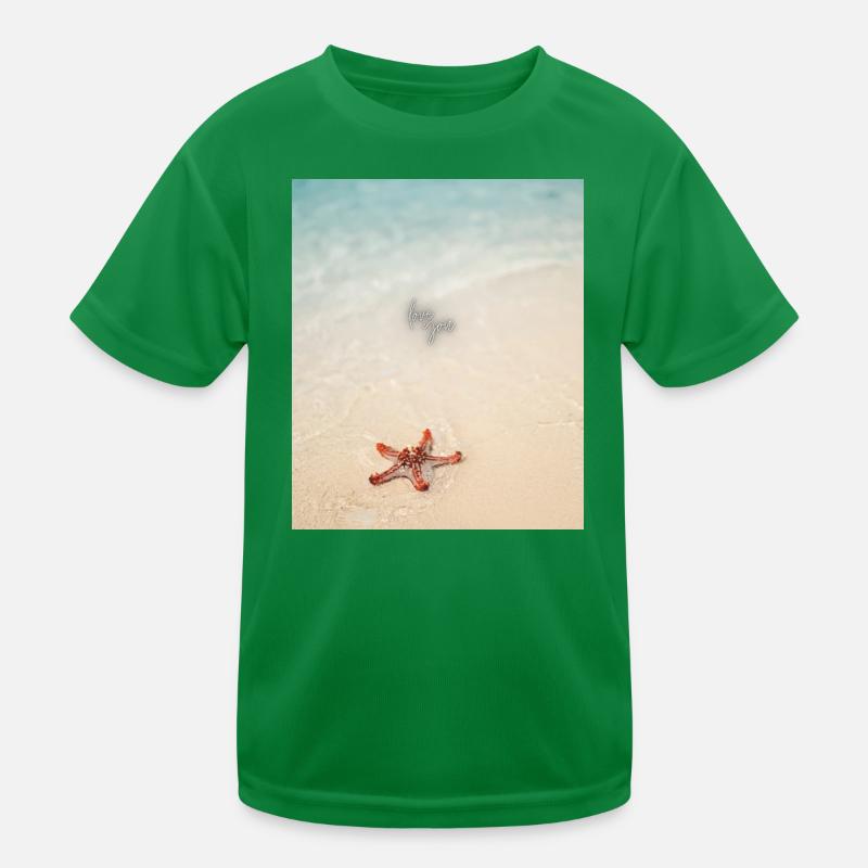Liebe am Strand und Seesterne Kinder Funktions-T-Shirt