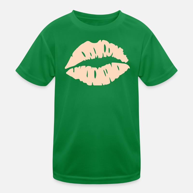  Lippen Silhouette  Kinder Funktions-T-Shirt