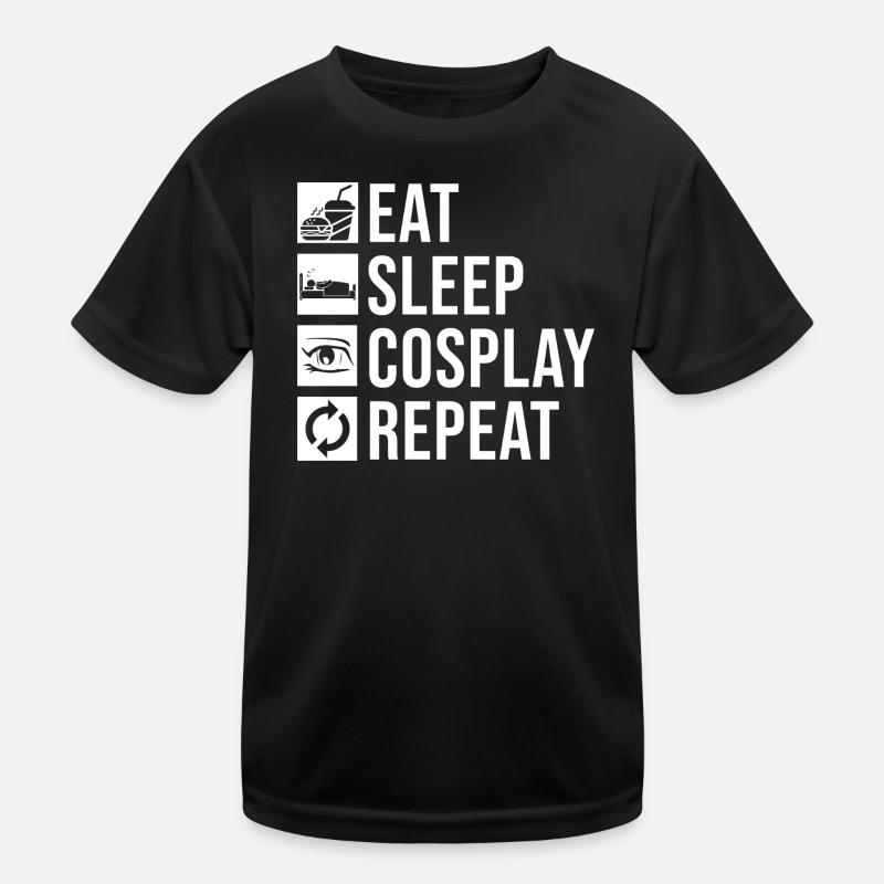 Eat Sleep Cosplay Repeat Kids Functional T-Shirt
