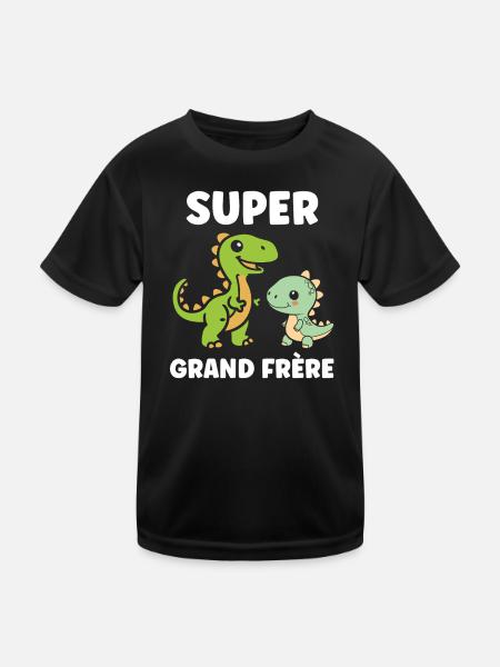 Super Grand Frère Dinosaures - T-shirt sport Enfant - noir - Devant