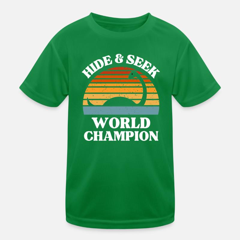Championne du monde de cache-cache Nessie Art rétro T-shirt sport Enfant