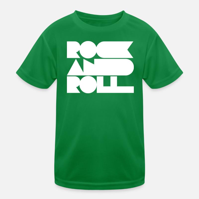 Rock and Roll Geometric Bold Cool Typography Kids Functional T-Shirt
