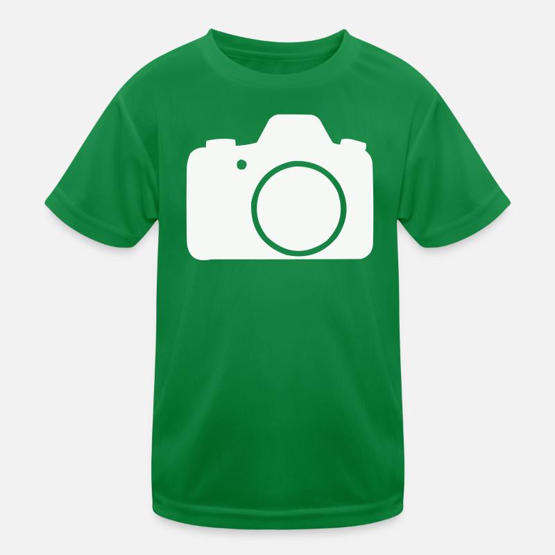 Conception des icônes de ligne de caméra T-shirt sport Enfant