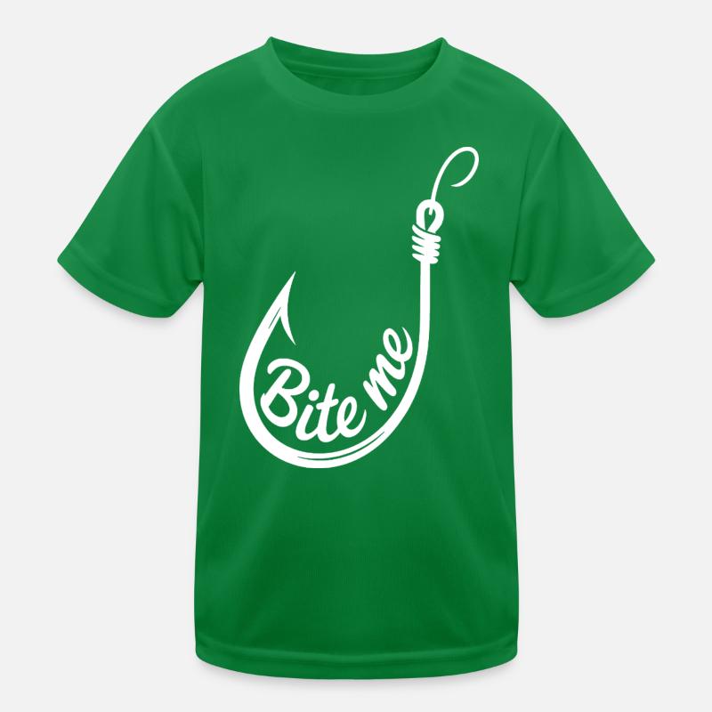 Bite Me Hook Illustration Kinder Funktions-T-Shirt