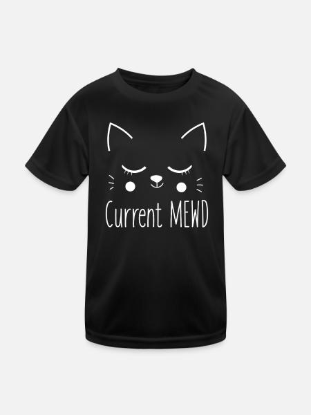 Aktuelle Stimmung Niedlich Katzenliebhaberin - Kinder Funktions-T-Shirt - Schwarz - Vorne