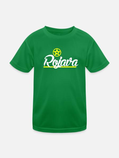 Rojava kurd - Kids Functional T-Shirt - kelly green - Front