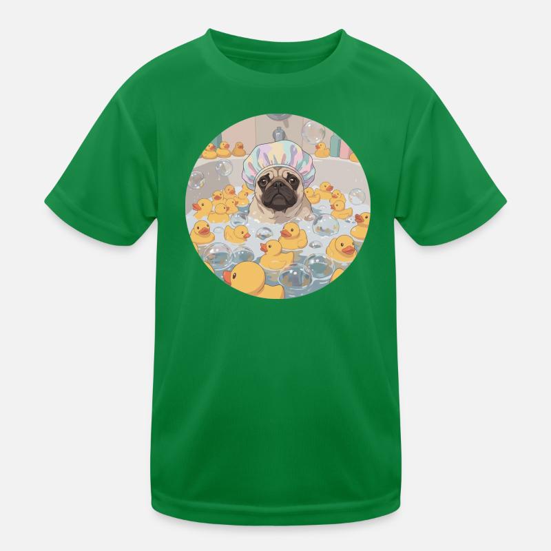 Mops in the bubble bath Kids Functional T-Shirt