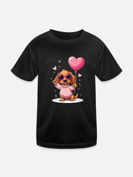 Dackel teckel teckel tekel - T-shirt sport Enfant - noir - Devant