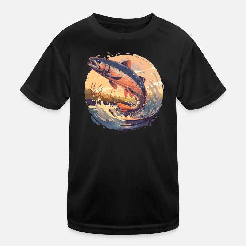 Lachse Lachs Kinder Funktions-T-Shirt