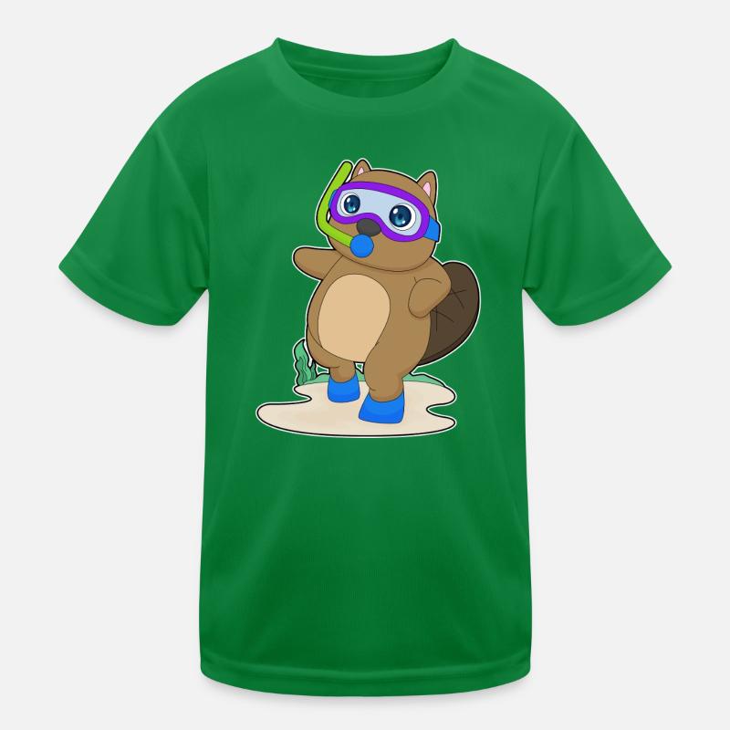 Plongée en apnéa avec plongeur de castor T-shirt sport Enfant