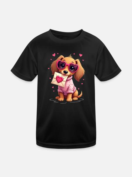 Dackel teckel teckel tekel - T-shirt sport Enfant - noir - Devant