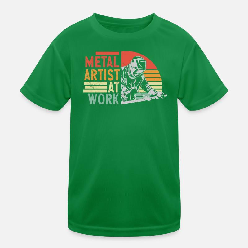 Metal Artist At Work Kids Functional T-Shirt