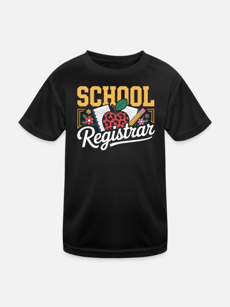 Schulsekretärin Organisation Und Wertschätzung - Kinder Funktions-T-Shirt - Schwarz - Vorne
