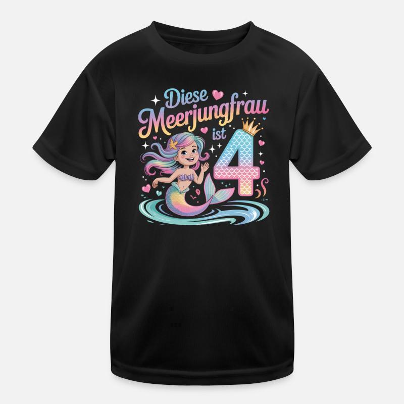 Cette sirène a 4 ans de filles T-shirt sport Enfant