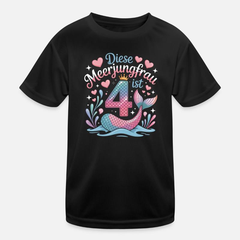 Cette sirène a 4 ans de filles T-shirt sport Enfant