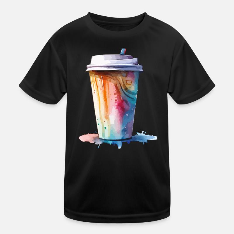 Cappuccino Kaffee Becher Kunst Kinder Funktions-T-Shirt