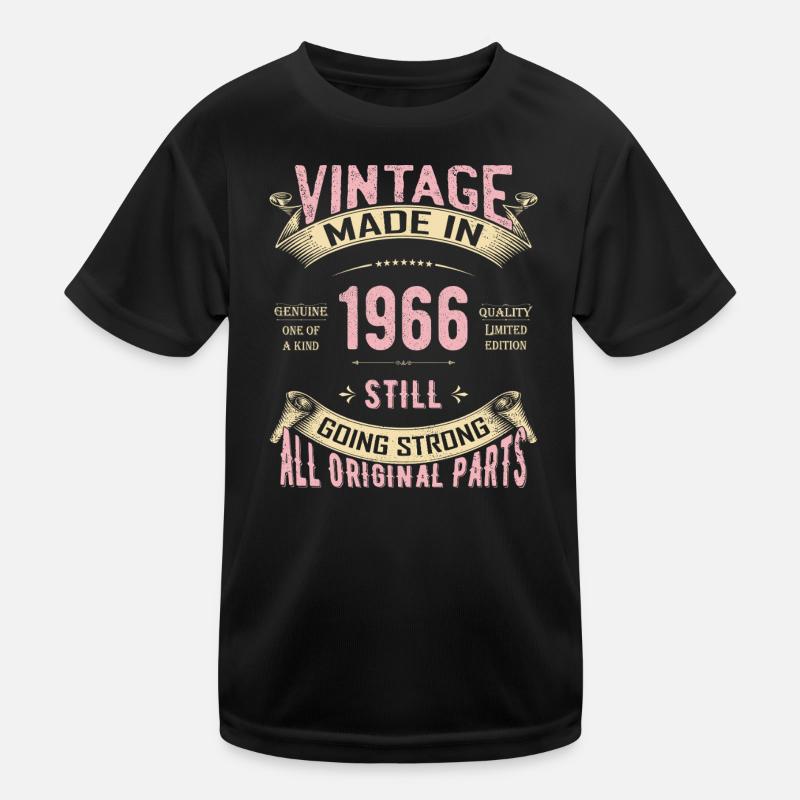 Vintage 1966 immer noch stark - Kinder Funktions-T-Shirt - Schwarz