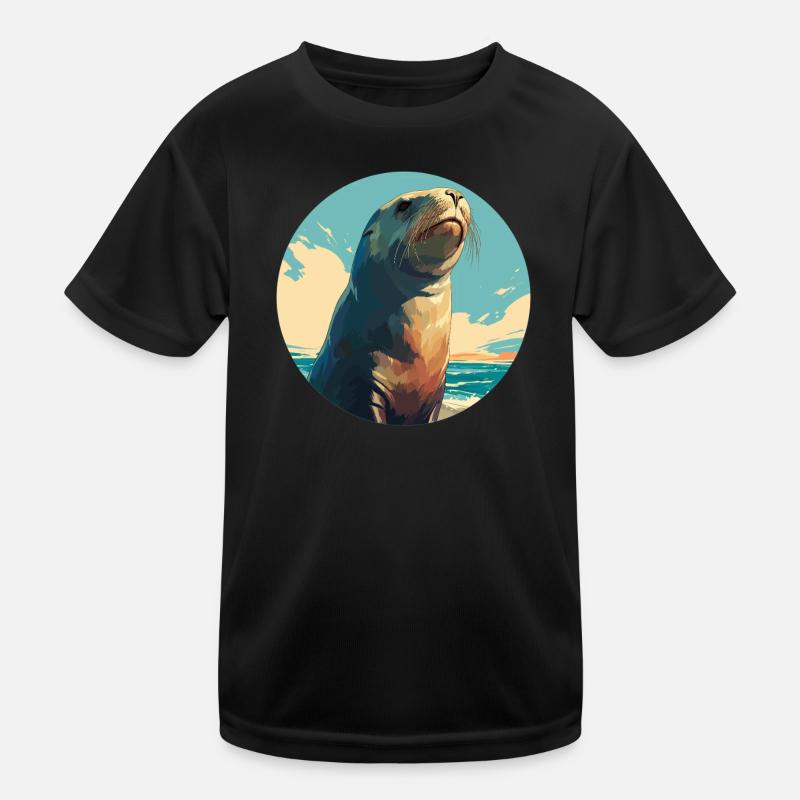 Seelöwen Seelöwe Kinder Funktions-T-Shirt