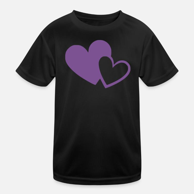 violet heart two violet hearts gift Kids Functional T-Shirt