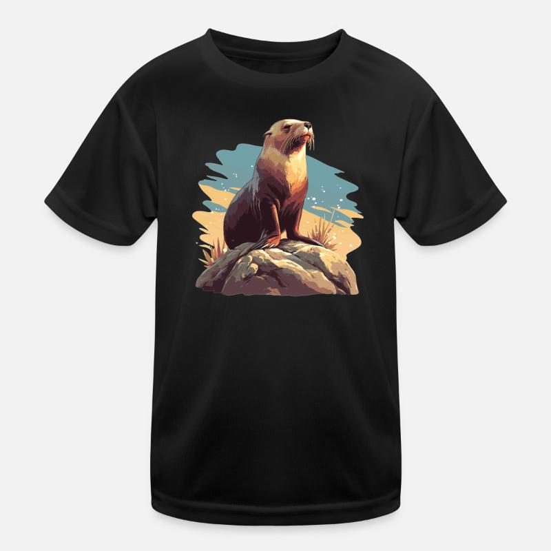 Seelöwen Seelöwe Kinder Funktions-T-Shirt