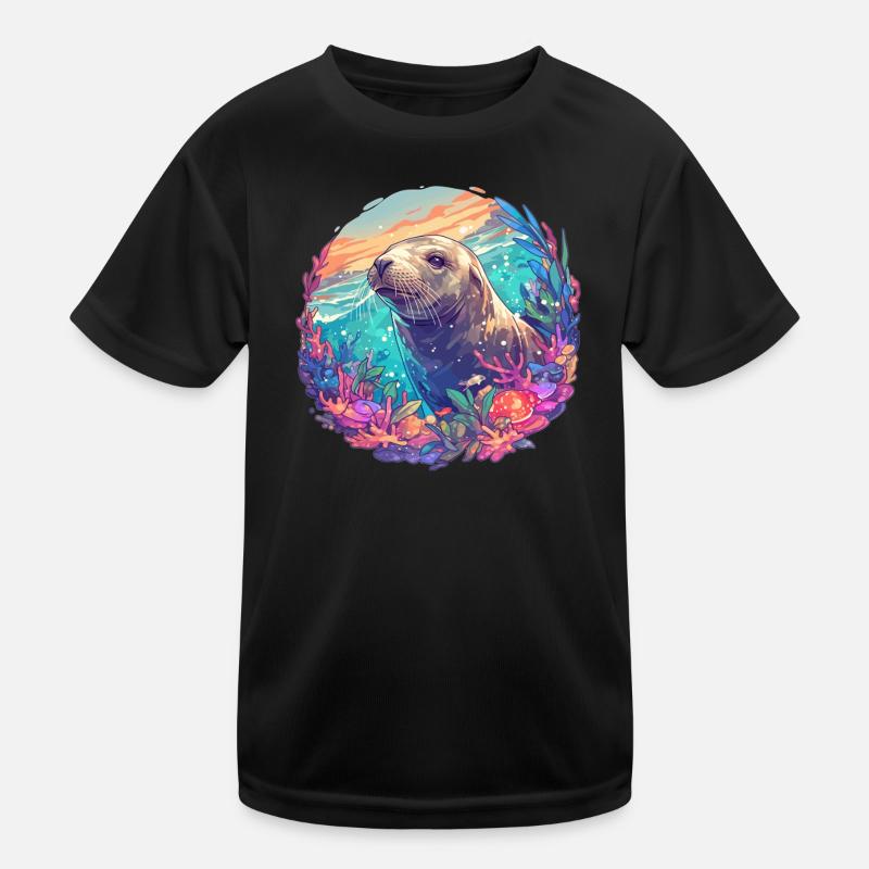 Seelöwen Seelöwe Kinder Funktions-T-Shirt
