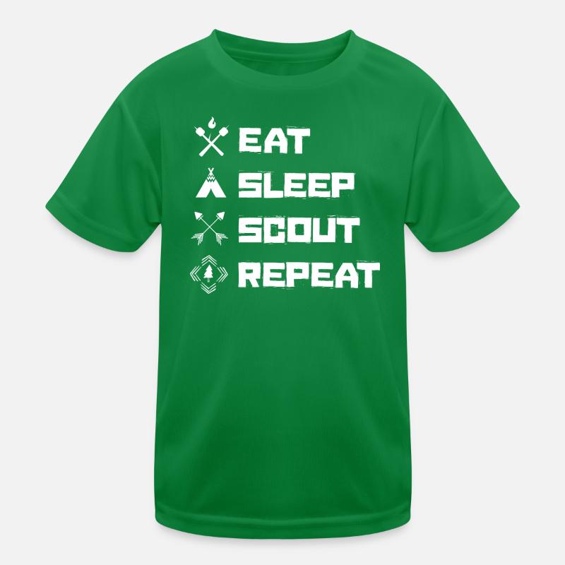 Eat Sleep Scout Repeat Scouting Hobby Kinder Funktions-T-Shirt