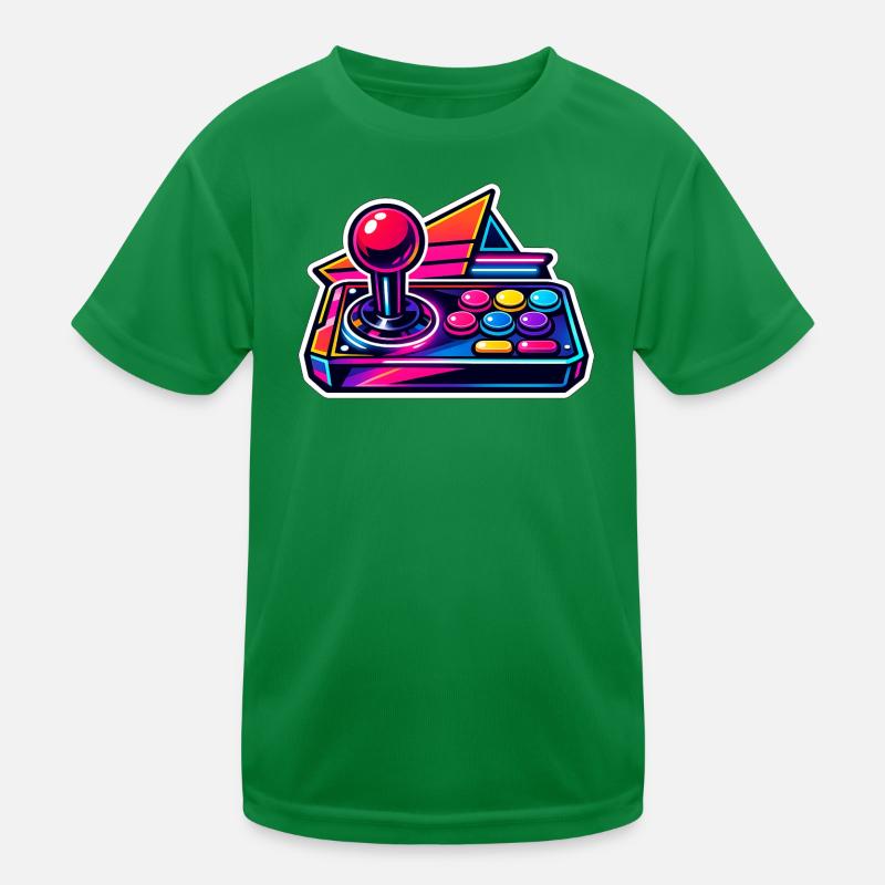 Neon Arcade Joystick Retro Kids Functional T-Shirt