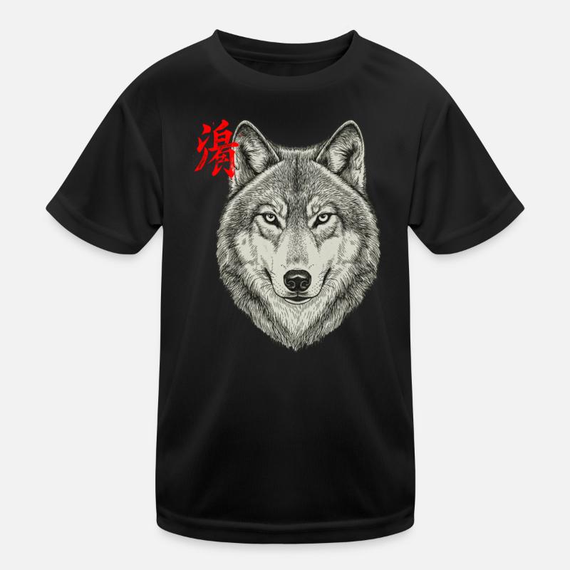 Wolf Asian Kids Functional T-Shirt
