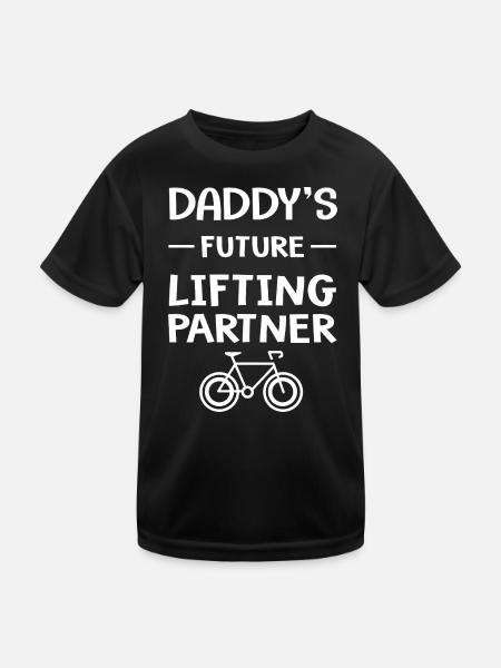 Zukünftiger Trainingspartner von Daddy Baby Bike - Kinder Funktions-T-Shirt - Schwarz - Vorne