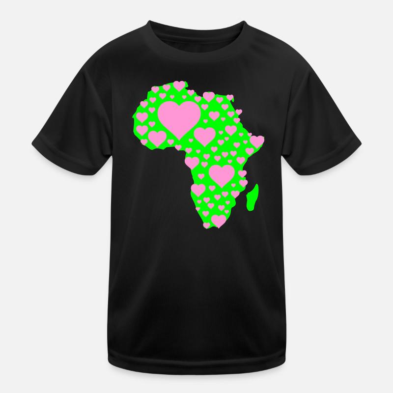 Africa Heart Pattern Kids Functional T-Shirt
