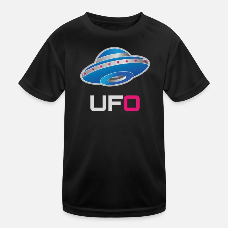 Futuristisches Neon-UFO Kinder Funktions-T-Shirt