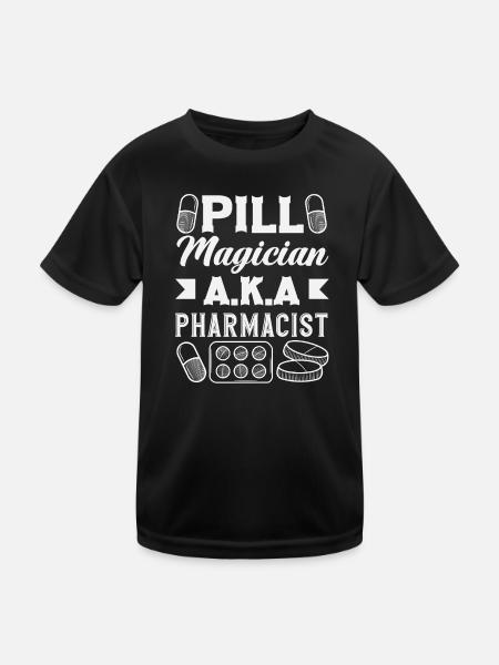 Pillenmagier Apotheker Pharmazietechniker - Kinder Funktions-T-Shirt - Schwarz - Vorne