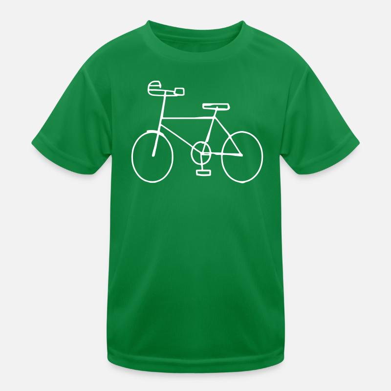 Hand drawn white bicycle Kids Functional T-Shirt