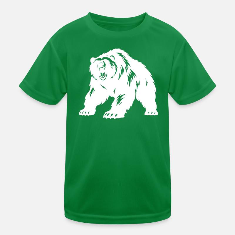 Grizzly Bär Silhouette Kinder Funktions-T-Shirt