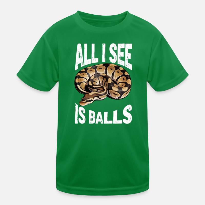 Königspython Schlangen Liebhaber Terrarium Python Kinder Funktions-T-Shirt