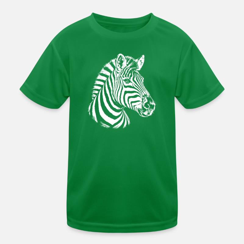 Zebra – schwarz-weiße Grafik mit einem Zebra Kinder Funktions-T-Shirt