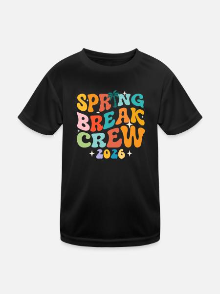 Spring Break Crew 2026 Mädchentrip Retro-Kreuzfahrtspaß - Kinder Funktions-T-Shirt - Schwarz - Vorne