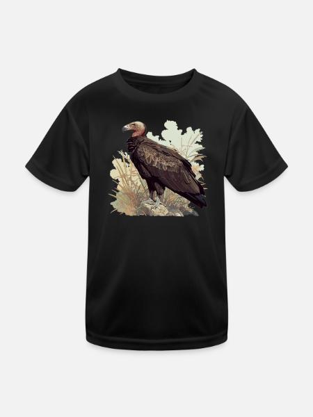 Geier - Kinder Funktions-T-Shirt - Schwarz - Vorne