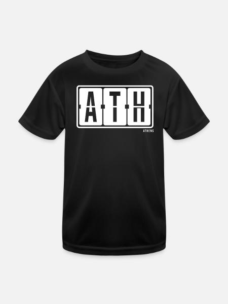Athen ATH, City Hoodie Athens Souvenir - Kids Functional T-Shirt - black - Front