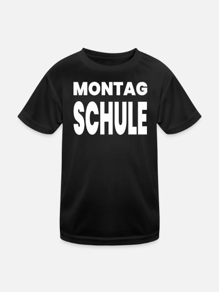 Schule - Kinder Funktions-T-Shirt - Schwarz - Vorne