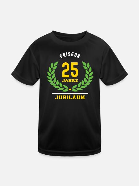Friseur Jubiläum 25 Jahre 25 jähriges Jubilaeum - Kinder Funktions-T-Shirt - Schwarz - Vorne