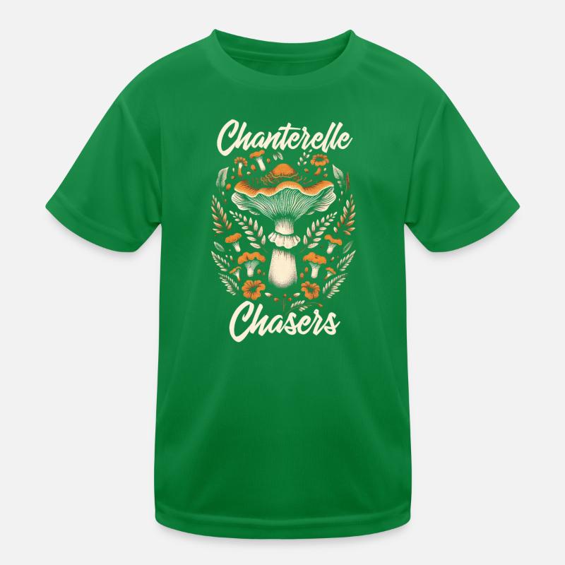 Chanterelle Hunter | Mushroom picking forest Kids Functional T-Shirt