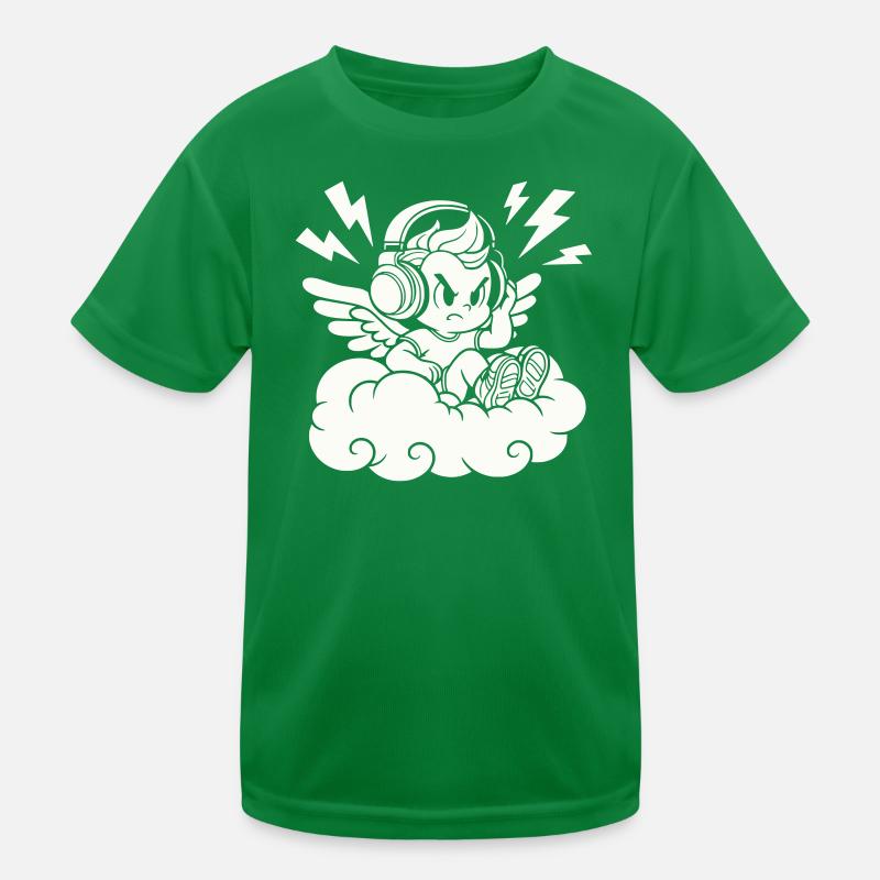 Musik Engel – Cherub mit Kopfhörern Kinder Funktions-T-Shirt