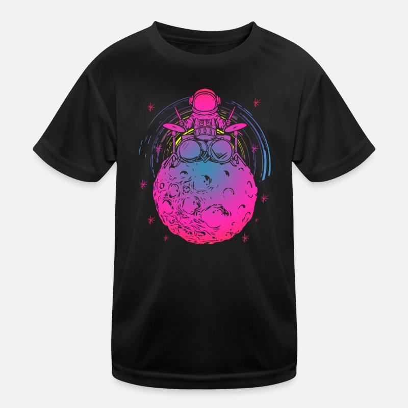 Psychedelic Astro Drummer Planet Kids Functional T-Shirt
