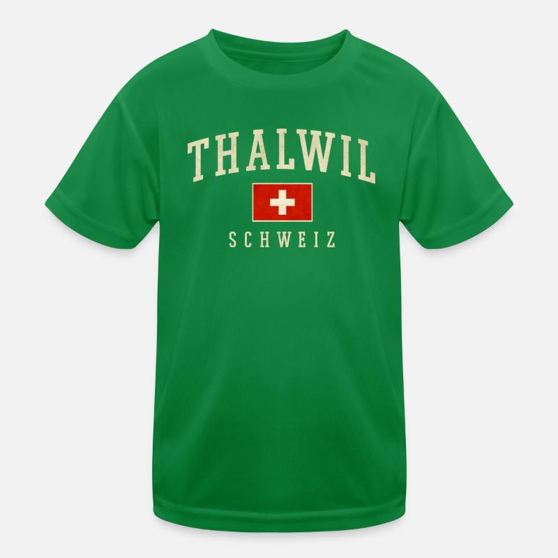 Motif du drapeau de Thalwil en Suisse T-shirt sport Enfant