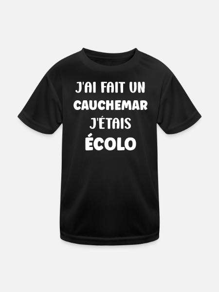 Ich hatte meinen ökologischen Albtraum - Kinder Funktions-T-Shirt - Schwarz - Vorne
