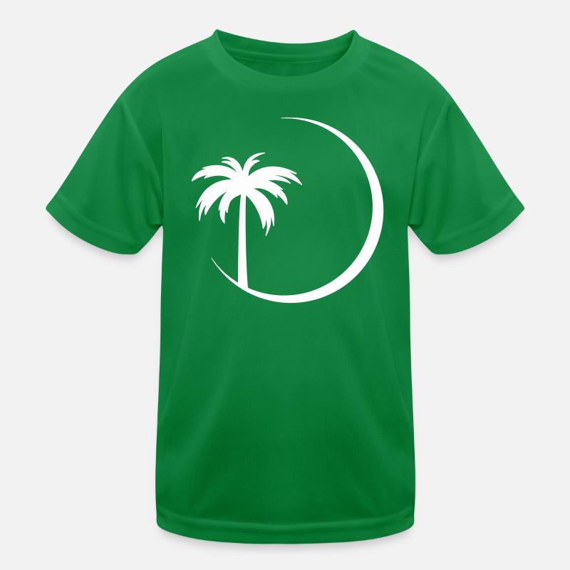 Palm tree in circle silhouette Kids Functional T-Shirt